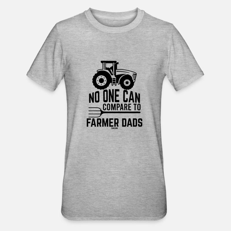 Farmer Dad Acker Bauer Geschenk - Unisex Polycotton T-Shirt - Grau meliert