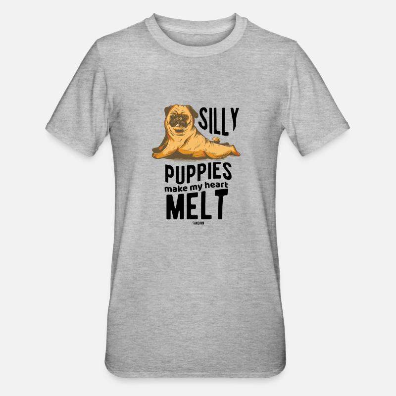 Conception de chien - T-shirt polycoton Unisexe - gris chiné