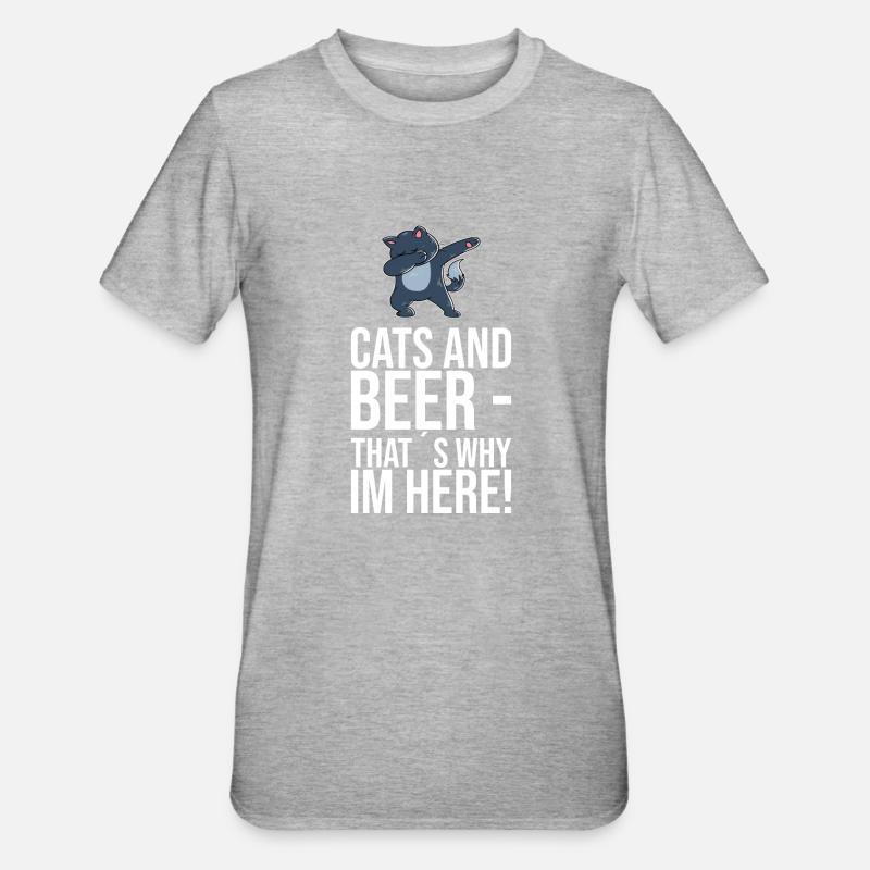 Dabbing Cat Funny Cat - T-shirt polycoton Unisexe - gris chiné