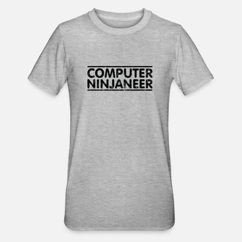 Ninjaneer - Computer Engineer - Unisex Polycotton T-Shirt - heather grey