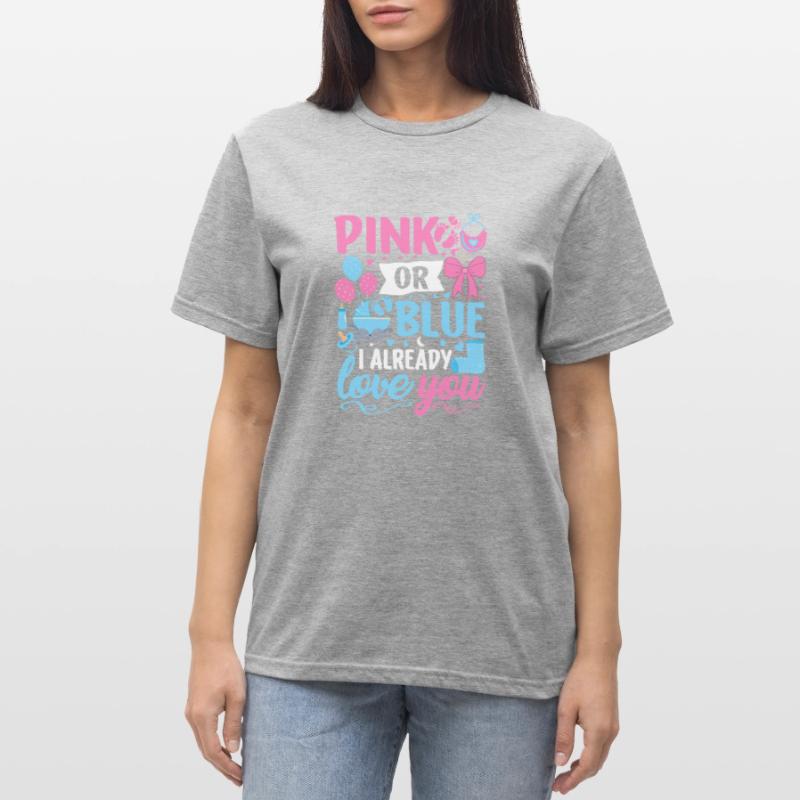 Rosa oder Blau Ich liebe dich schon Junge oder Mädchen Unisex Polycotton T-Shirt