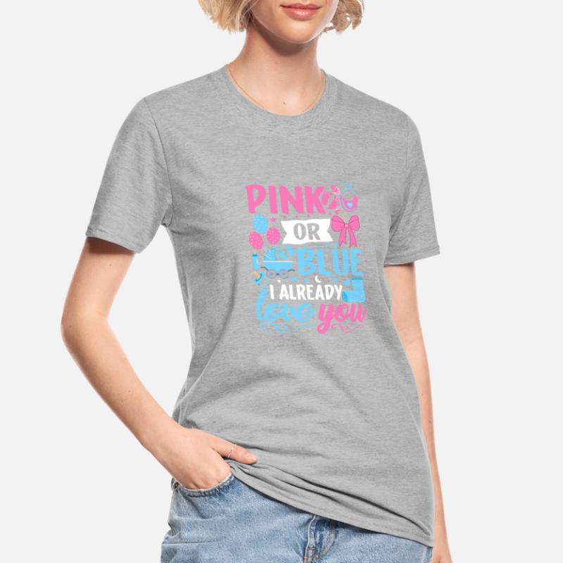 Rosa oder Blau Ich liebe dich schon Junge oder Mädchen Unisex Polycotton T-Shirt