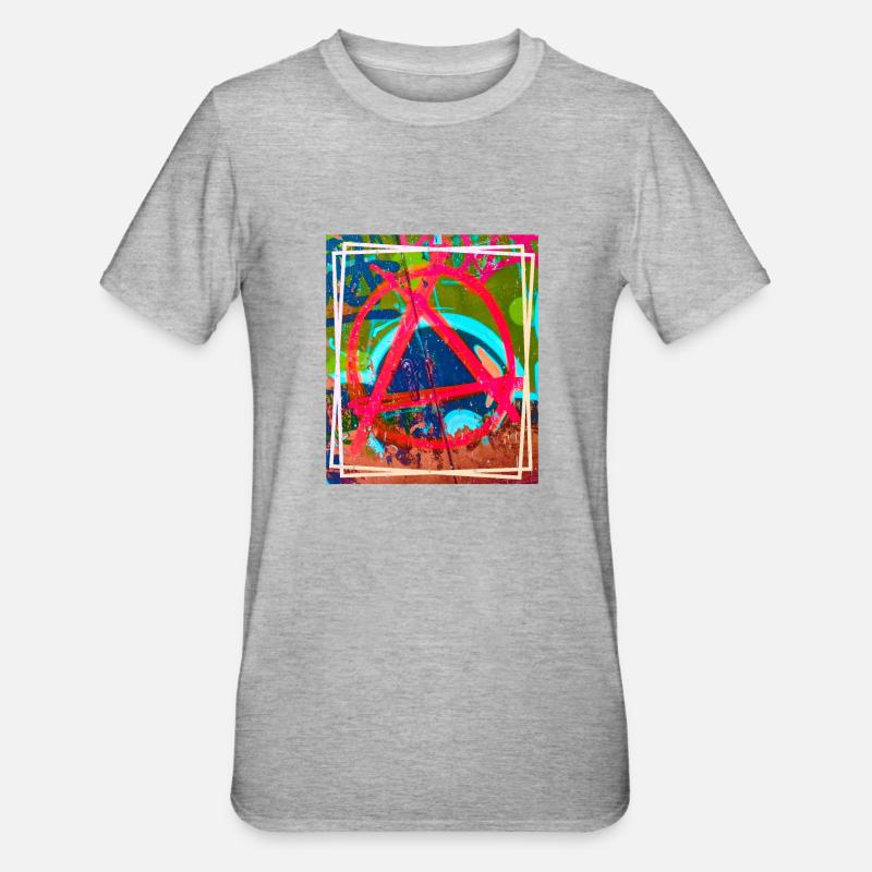 Anarchy Graffiti Bunt - Unisex Polycotton T-Shirt - Grau meliert