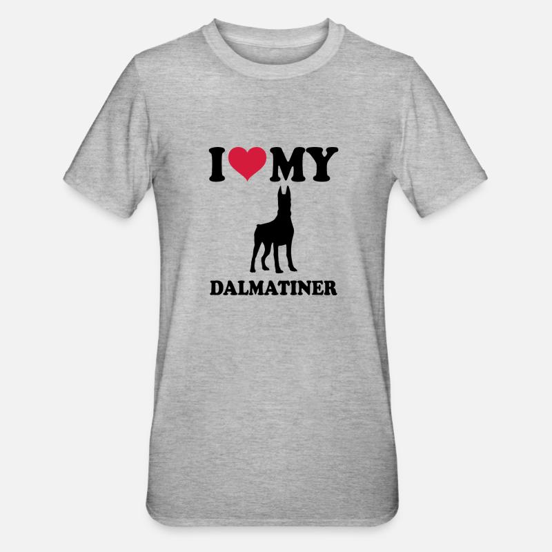 Dobermann - Unisex Polycotton T-Shirt - Grau meliert