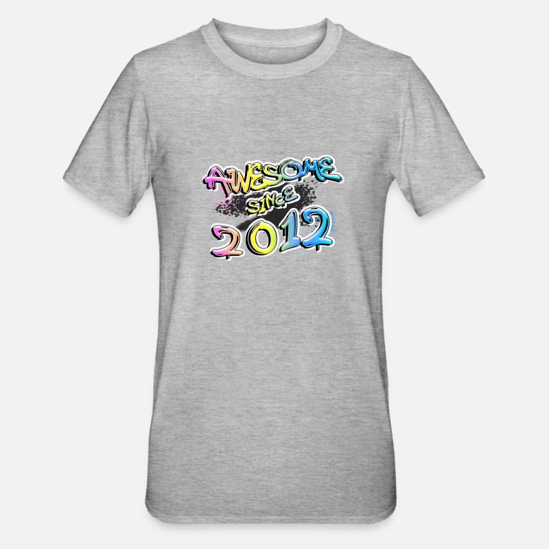 Awesome since 2012 - Unisex Polycotton T-Shirt - heather grey