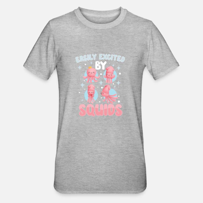 Squid Lovers Octopus Funny - Unisex Polycotton T-Shirt - heather grey