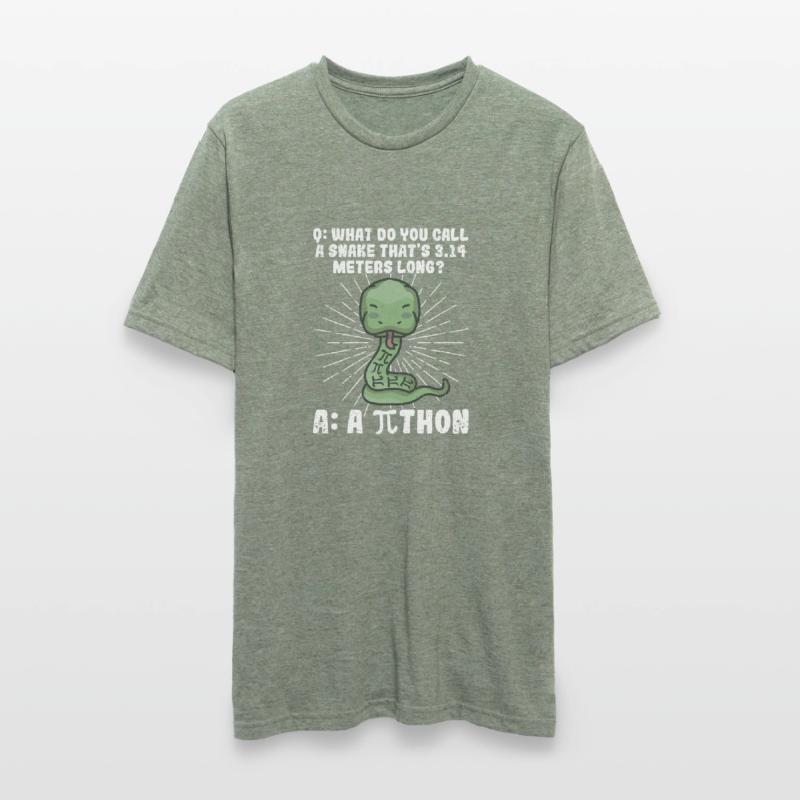 Python Snake Pithon Pi Tag Symbol Funny Math Unisex Polycotton T-Shirt