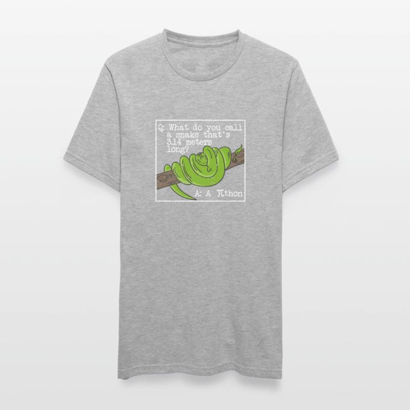 python serpent pithon pi tag icône maths drôles T-shirt polycoton Unisexe