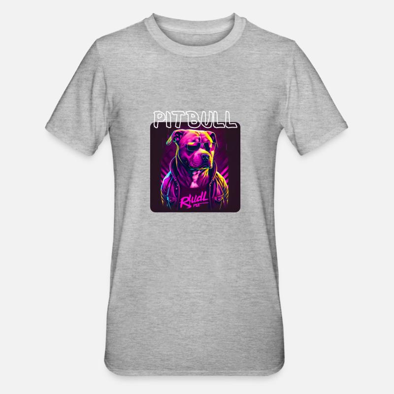 Graffiti Style - Cool Pitbull 3 - Unisex Polycotton T-Shirt - heather grey