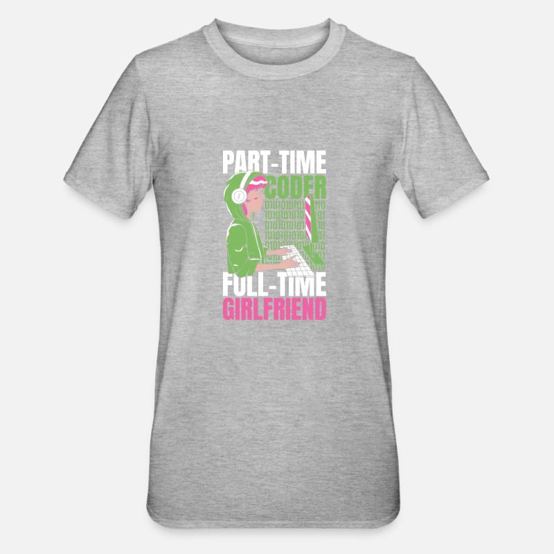 Entwickler Coder Programmierer Feste Freundin - Unisex Polycotton T-Shirt - Grau meliert