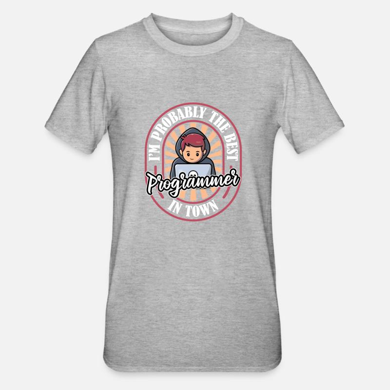Entwickler Coder Programmierer Lustig - Unisex Polycotton T-Shirt - Grau meliert