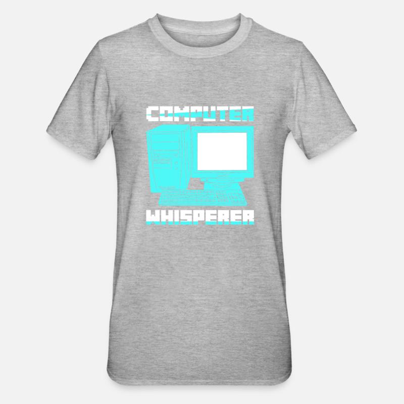 Computer Whisperer Software Coding - Unisex Polycotton T-Shirt - Grau meliert
