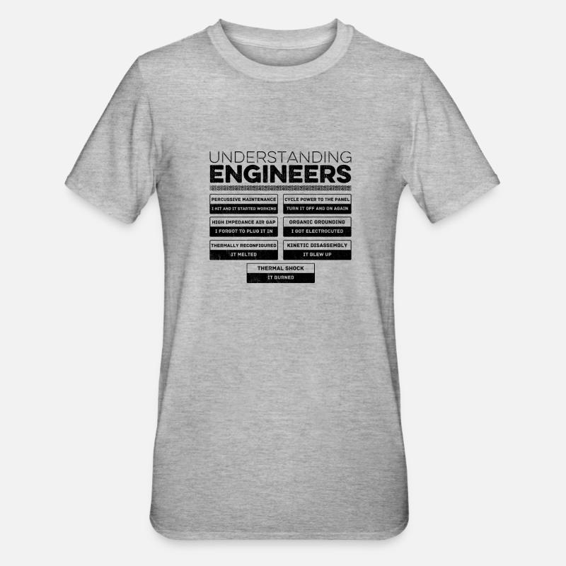 Understanding Engineers - Cool Sarcastic Engineer - Unisex Polycotton T-Shirt - heather grey