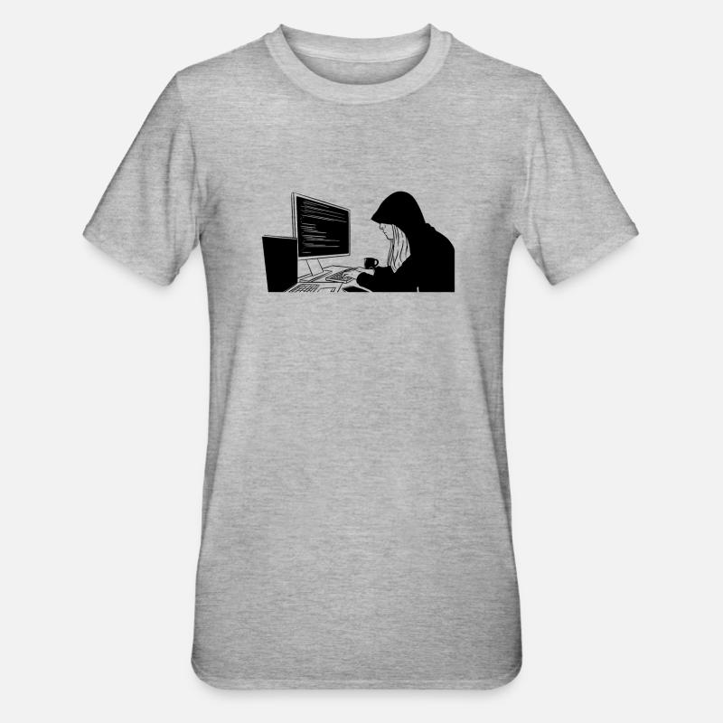Codage de programmation du programmeur - T-shirt polycoton Unisexe - gris chiné