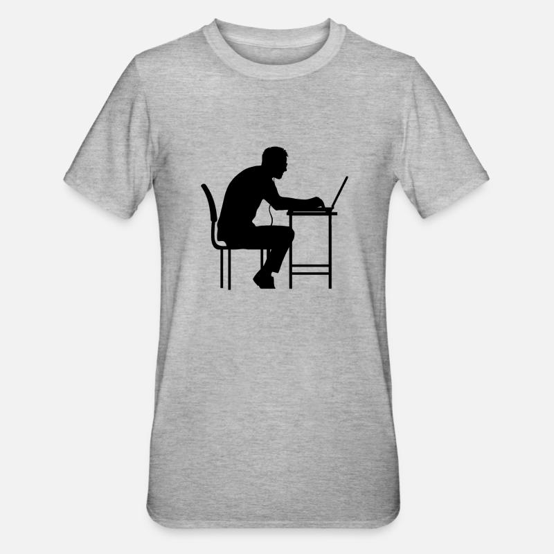 Hacker Hacking Hack - Unisex Polycotton T-Shirt - Grau meliert