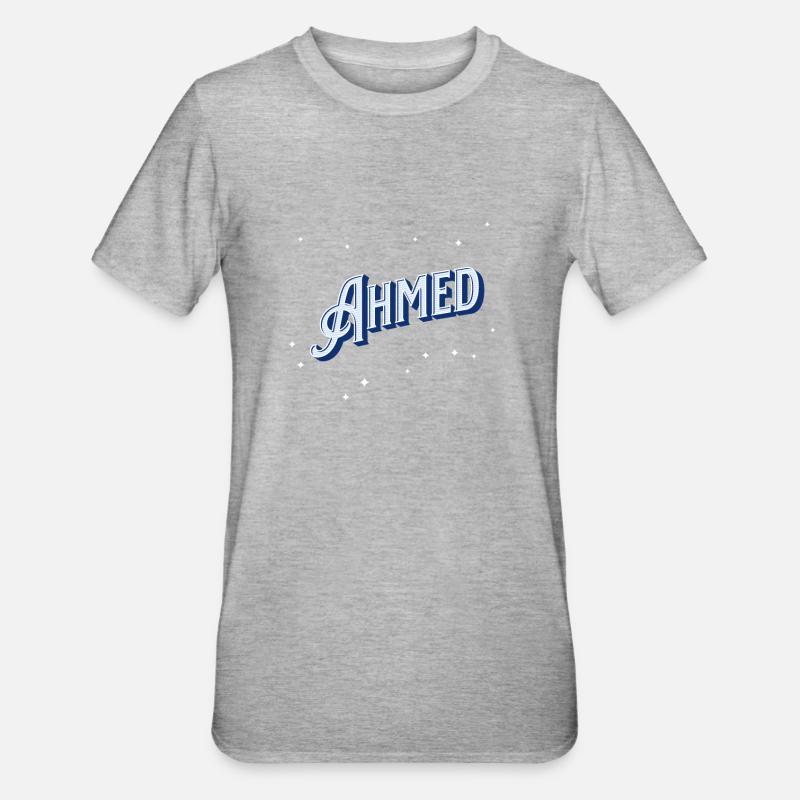 Ahmed name personalized - Unisex Polycotton T-Shirt - heather grey