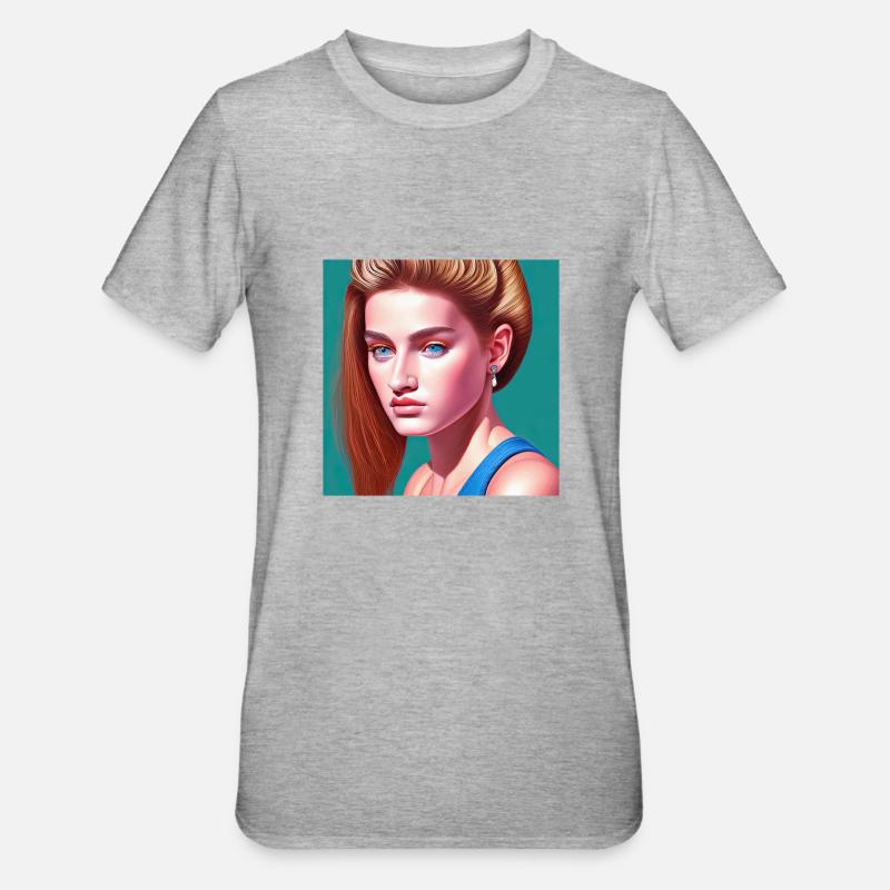 Retrowave Synthwave 80s Design - Unisex Polycotton T-Shirt - Grau meliert