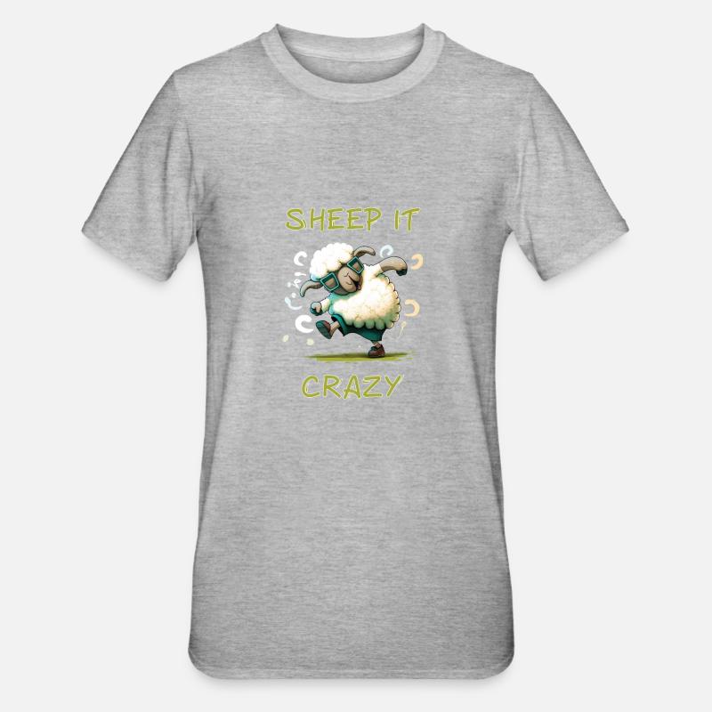 Sheep it Crazy - T-shirt polycoton Unisexe - gris chiné