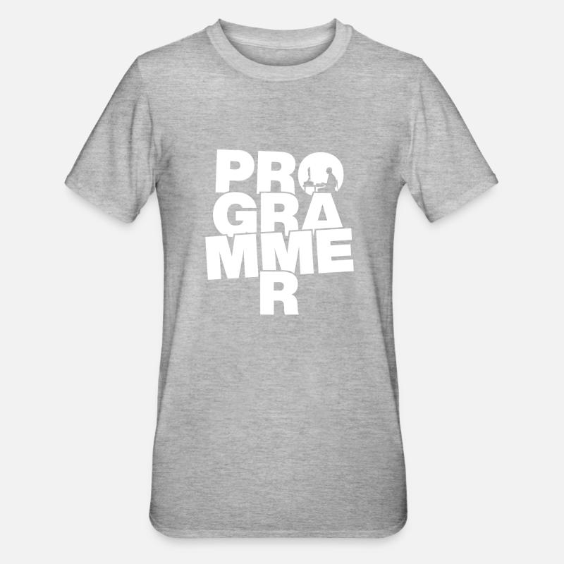 Programmierberuf Job - Programmierer - Unisex Polycotton T-Shirt - Grau meliert