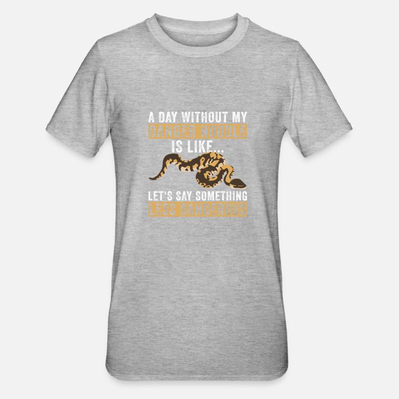 Königspython Bananenkugel Python Danger Nudel - Unisex Polycotton T-Shirt - Grau meliert