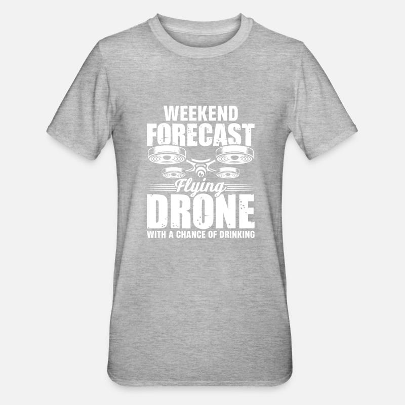 Drones, drones, drones volants - T-shirt polycoton Unisexe - gris chiné