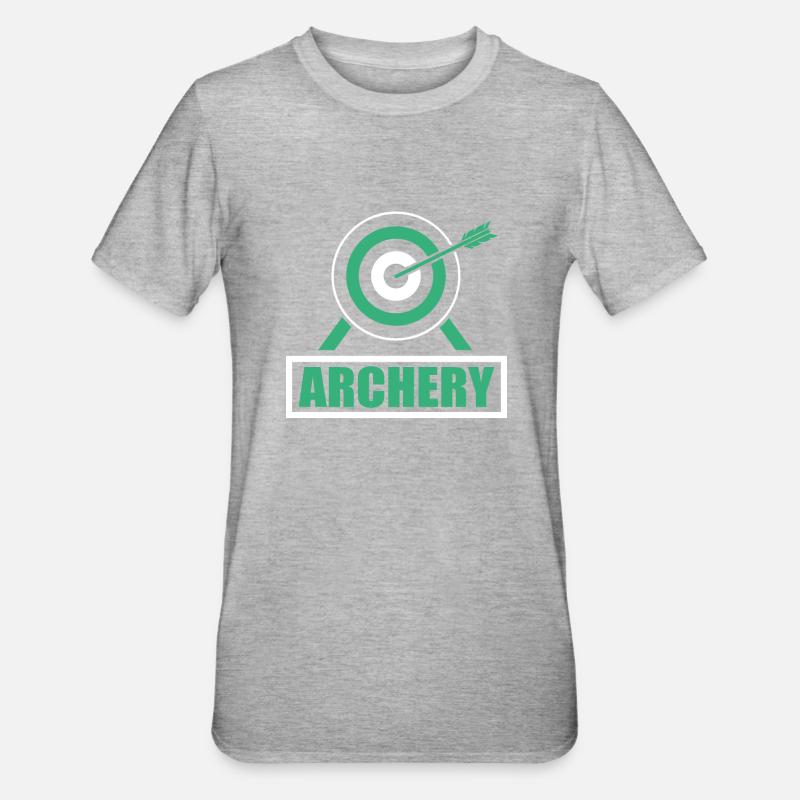 Tir à l’arc Tir à l’arc Tir à l’arc Flèche - T-shirt polycoton Unisexe - gris chiné