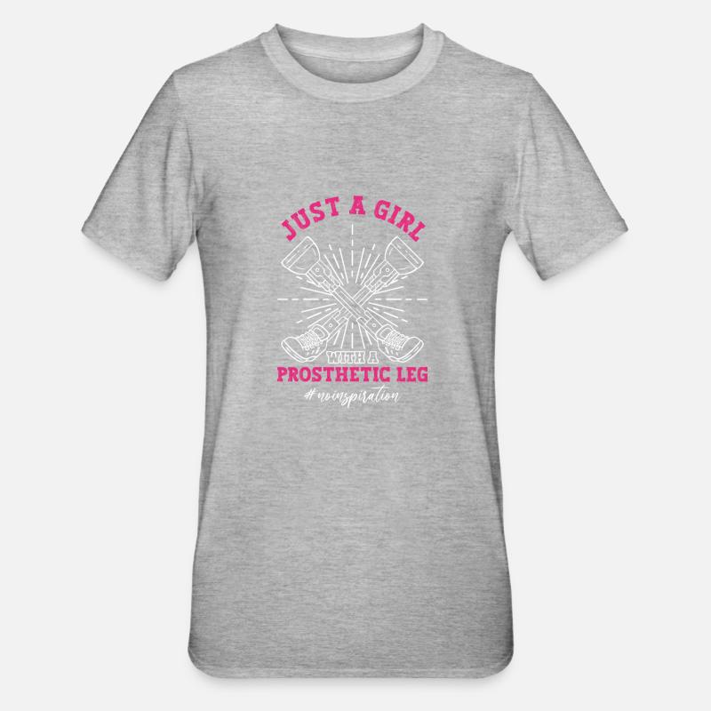 Prothese Rollstuhl Beinamputiertes Mädchen - T-shirt polycoton Unisexe - gris chiné