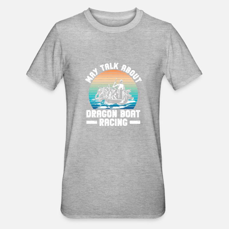 Drachenboot Und Drachenboottrainer - T-shirt polycoton Unisexe - gris chiné
