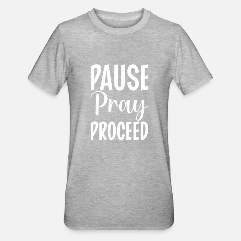 Pause Priez Continuez - T-shirt polycoton Unisexe - gris chiné
