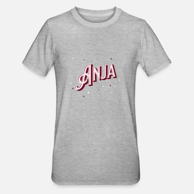 Anja name personalized - Unisex Polycotton T-Shirt - heather grey