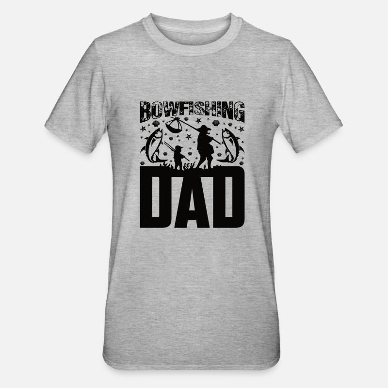 Bogenfischer Bogenfischen Bogenangeln Vater Papa - Unisex Polycotton T-Shirt - Grau meliert
