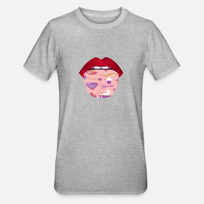Baking Baker Bakery Langue - T-shirt polycoton Unisexe - gris chiné