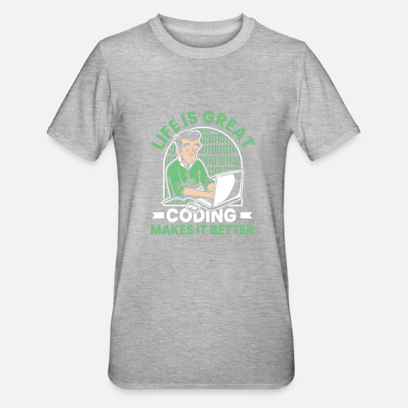 Développeur Coder Programmeur Drôle - T-shirt polycoton Unisexe - gris chiné