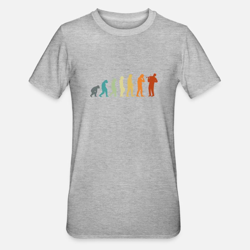 Violin Violinist Evolution Retro - Unisex Polycotton T-Shirt - heather grey