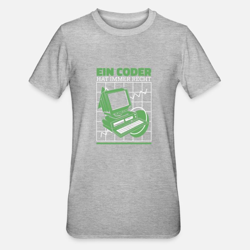 Entwickler Coder Programmierer Cool - Unisex Polycotton T-Shirt - Grau meliert