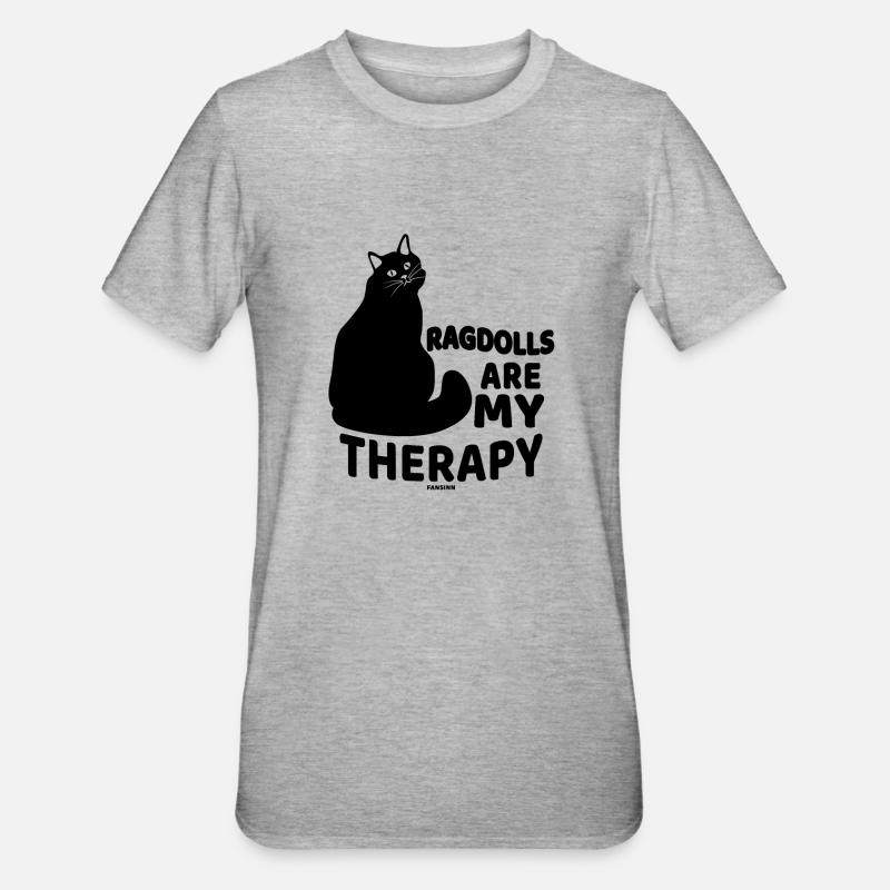 Cat Therapy Ragdoll Cat Lovers - T-shirt polycoton Unisexe - gris chiné