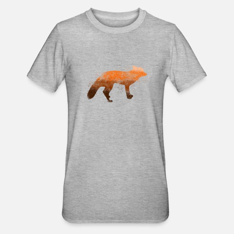 Fuchs - Unisex Polycotton T-Shirt - Grau meliert