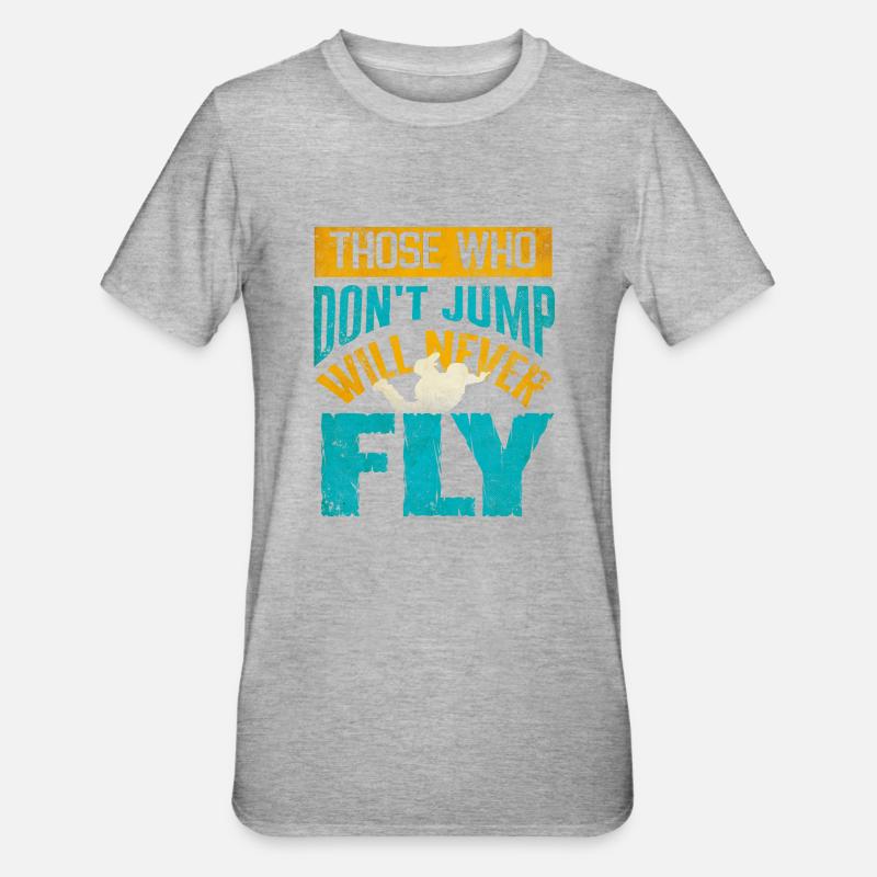 Parachutisme, Parachutisme - T-shirt polycoton Unisexe - gris chiné