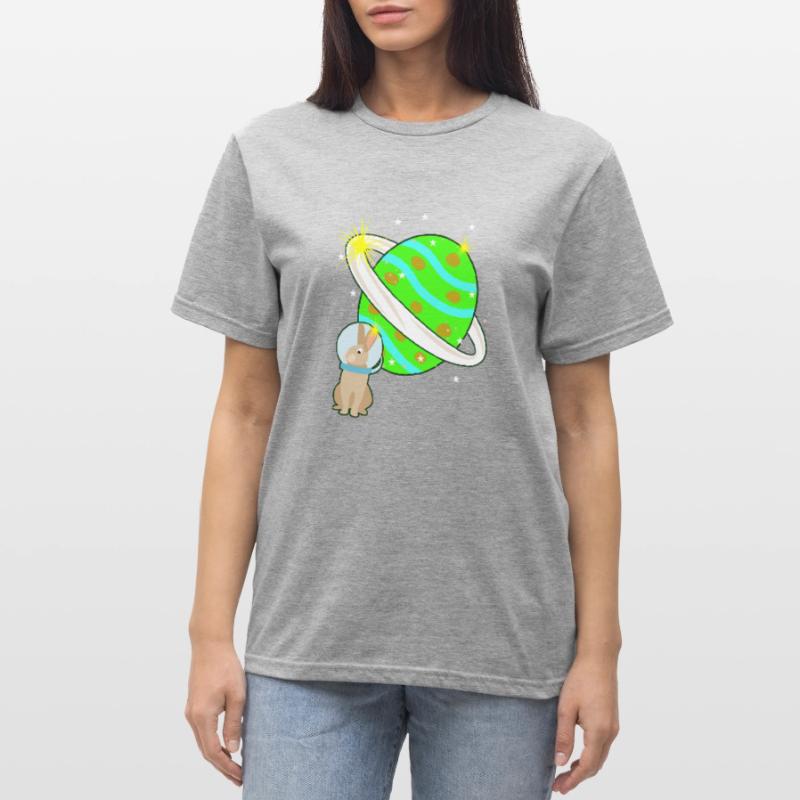 Rabbit Easter Easter Egg Space Unisex Polycotton T-Shirt