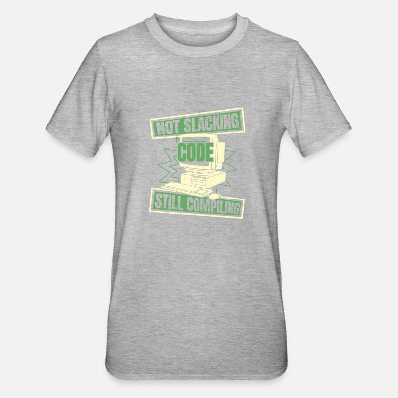 Développeur Coder Programmeur Slacken - T-shirt polycoton Unisexe - gris chiné