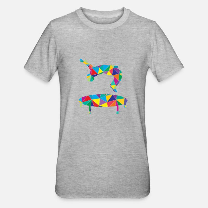 Trampolin Polygon - Unisex Polycotton T-Shirt - Grau meliert