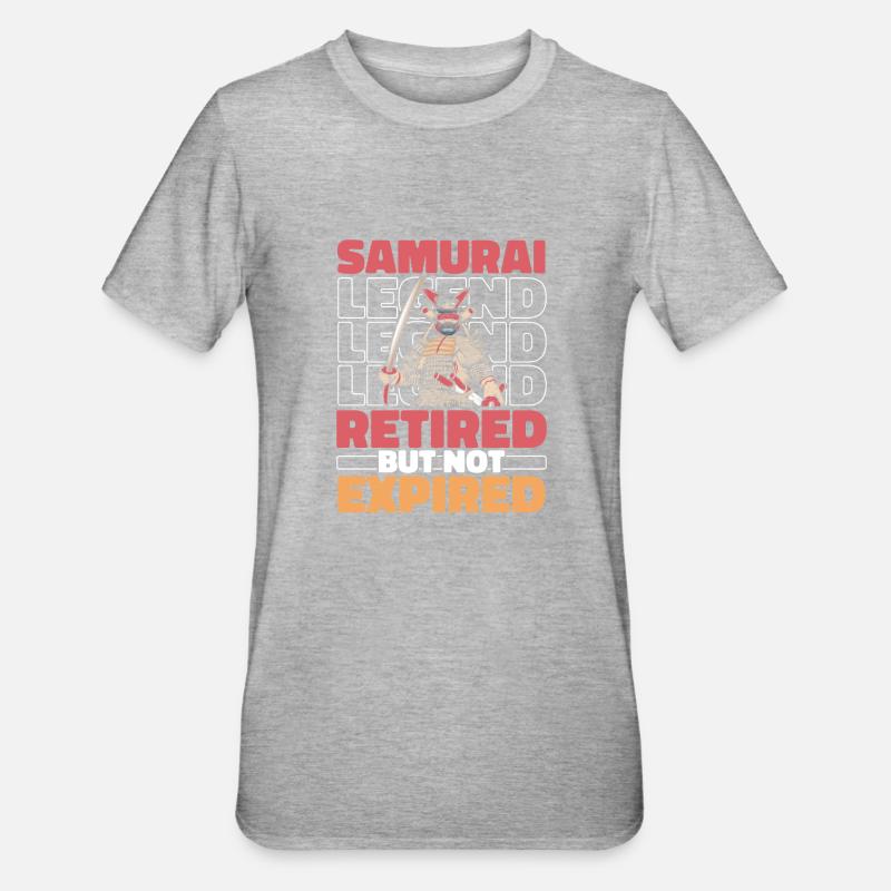 Samurai Im Ruhestand - Unisex Polycotton T-Shirt - Grau meliert