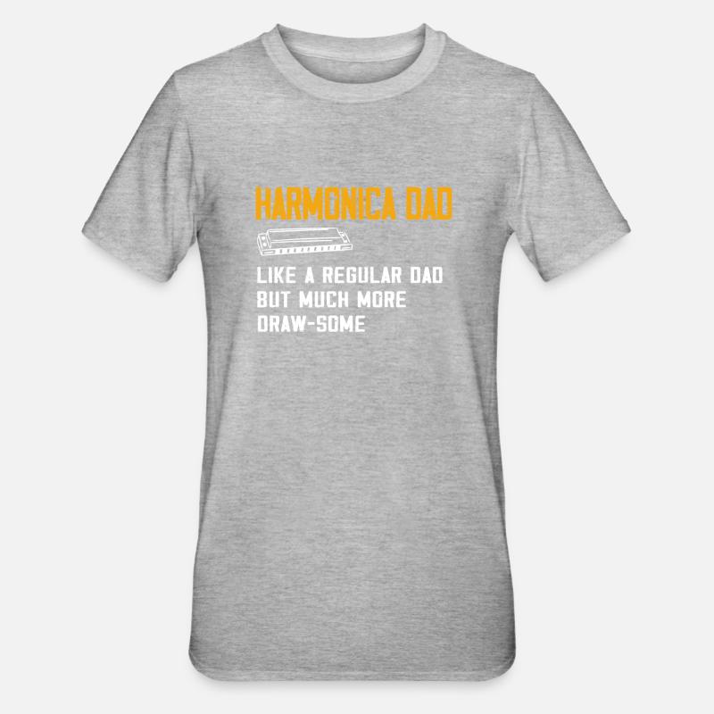Harmoniciste, Unny harmonica - T-shirt polycoton Unisexe - gris chiné