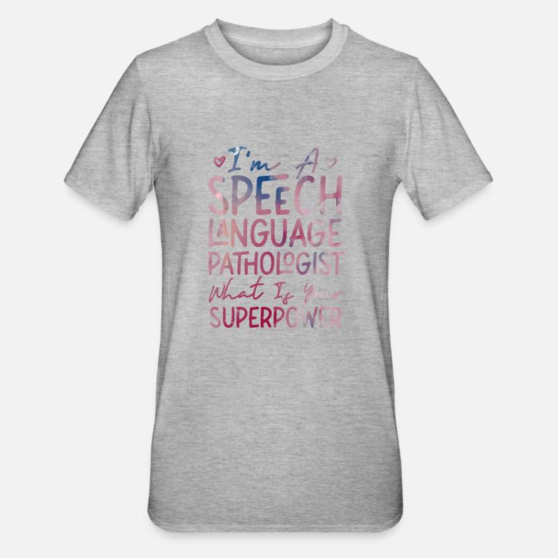 Speech Therapist Therapy Assistant - Unisex Polycotton T-Shirt - Grau meliert