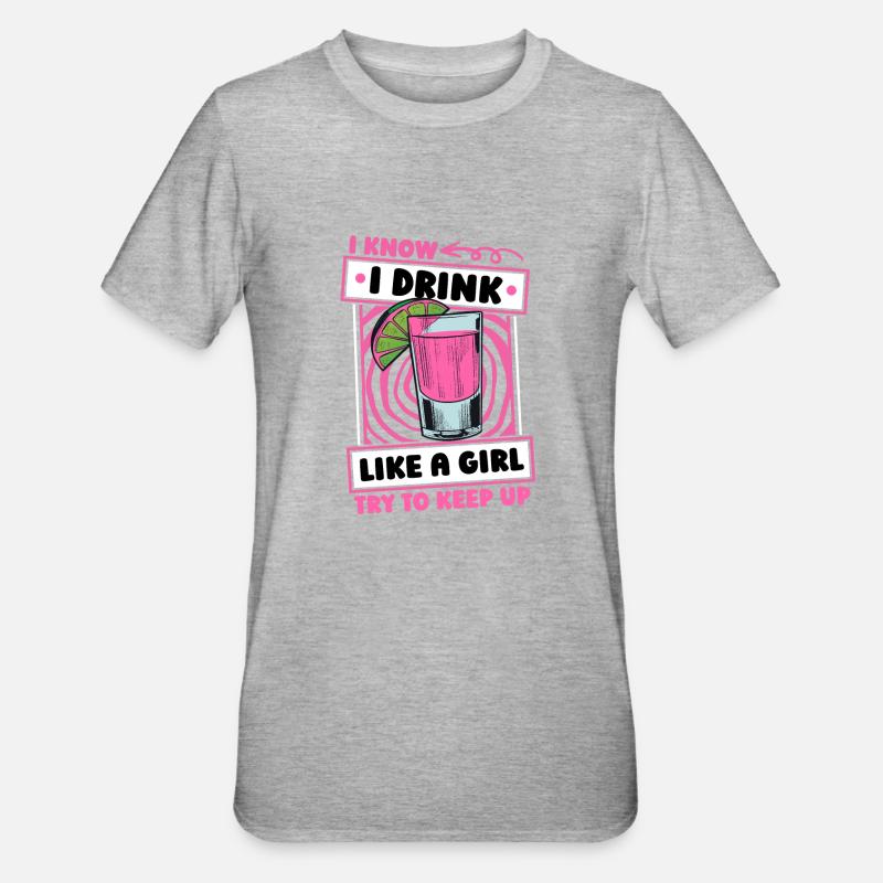 Barkeeper Bartender Mädchen - Unisex Polycotton T-Shirt - Grau meliert