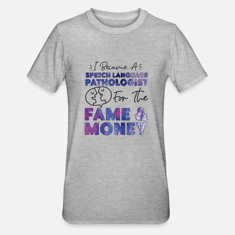 Speech Therapist Therapy Assistant - Unisex Polycotton T-Shirt - Grau meliert