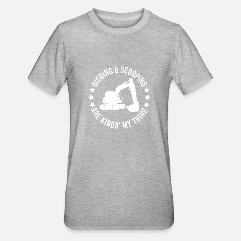 Bagger Sandbagger Baggerfahrer - T-shirt polycoton Unisexe - gris chiné