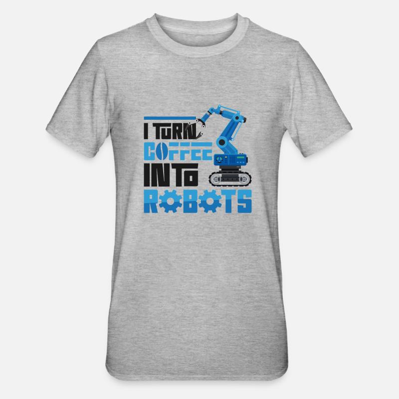 Robot Robotics Engineer Coffee I - Unisex Polycotton T-Shirt - heather grey