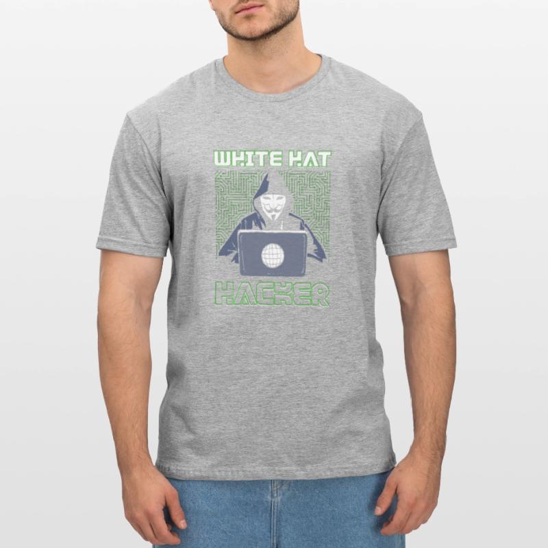 White Hat Hacker Hacking Programmation Dark Net T-shirt polycoton Unisexe