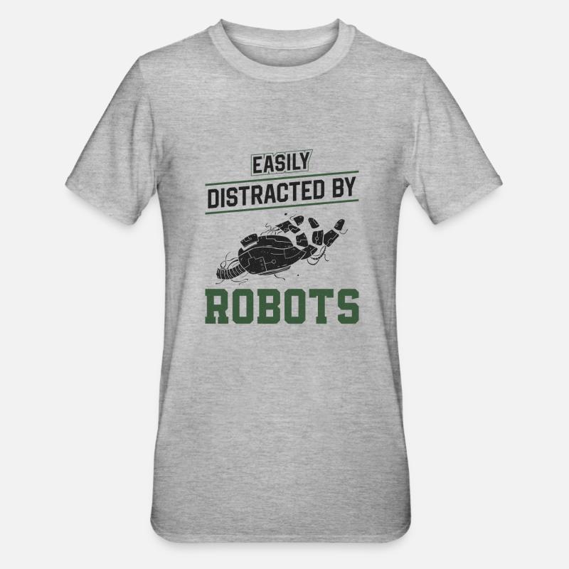 Robot Robotics Engineer Easily - Unisex Polycotton T-Shirt - heather grey
